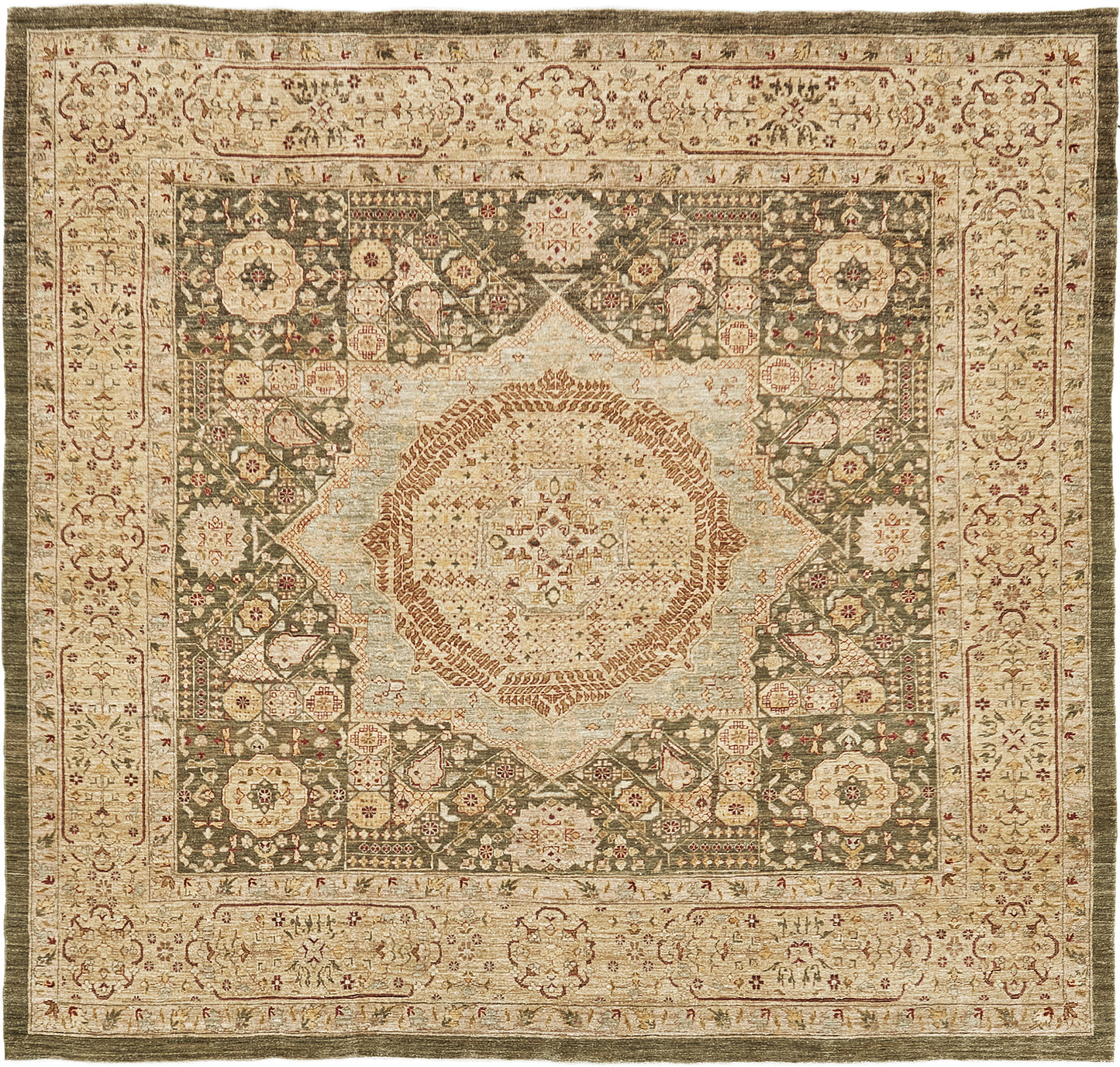 Natural Dye Mamluk Revival Bliss Collection Square Rug