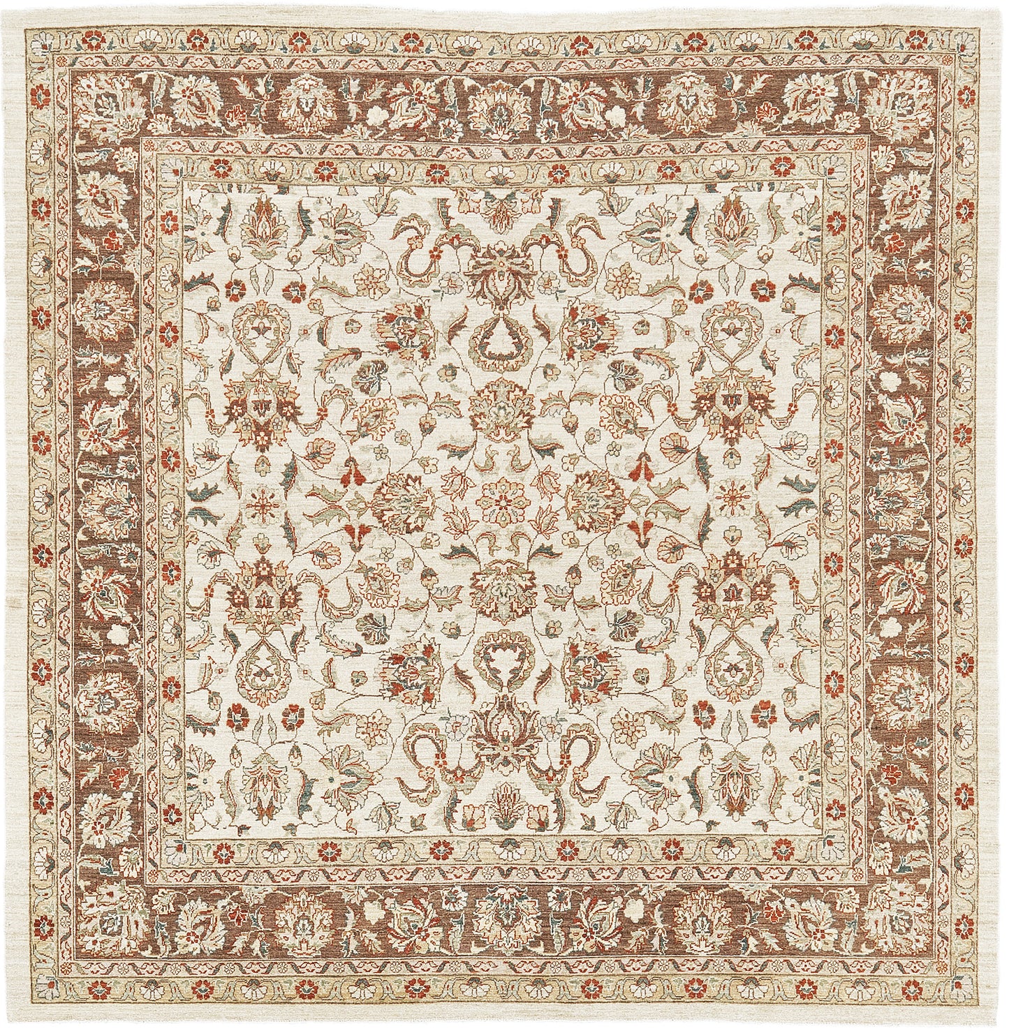 Natural Dye Sultanabad Revival Square Rug