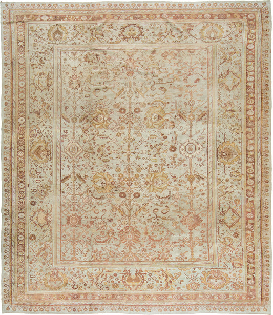 Antique Turkish Borlou Oushak Rug