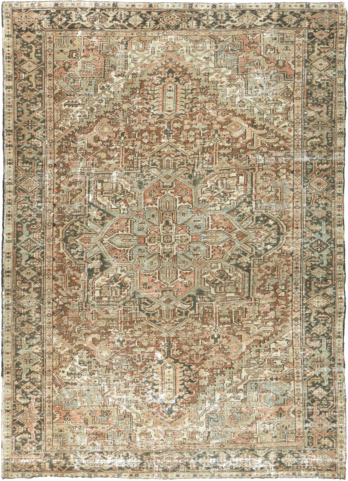 Persian Rug 3412 Vintage Persian Heriz Rug lt156-23